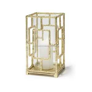 Linterna de vela de lujo moderna de hierro negro mate contemporáneo, decoración de Mesa para el hogar, oficina, restaurante o sala de estar - Product Image 6