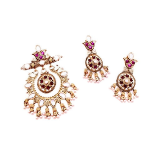 ชุดเครื่องประดับแฟชั่น JeweleMarket จี้หินโปตาและมุกสุดหรู 10575685PGR - Product Image 3