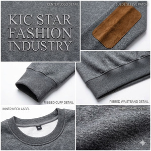 เสื้อฮู้ดดี้ OEM สำหรับฤดูหนาว ผ้าฝ้ายโพลาร์ฟลีซ 100% พิมพ์ลายด้วยความร้อน ปักลาย 3 มิติ  ตกแต่งโลโก้ที่ข้อศอก ระบายอากาศได้ดี คอกลม - Product Image 3