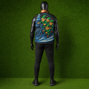 Gilet matelassé personnalisé pour homme, imprimé Père Noël et rennes amusants, sans manches, pour l'hiver, sublimation, vente en gros - Product Image 4