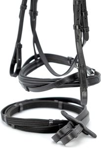 Brida Inglesa de Cuero para Caballo con Riendas, Corona Acolchada, Cabezalera Ajustable, Equipo de Brida Inglesa para Caza, Salto y Doma Clásica - Product Image 4