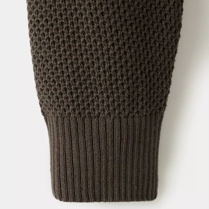Cardigan en laine pour homme à col en V, manches longues, fermeture boutonnée, couleur unie, tricot anti-boulochage, épaisseur standard, idéal pour l'automne - Product Image 6