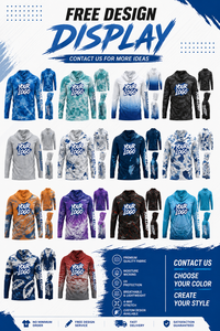 Sweat à capuche de pêche pour homme 100 % polyester imprimé, tissu léger et respirant, séchage rapide, UPF50+, logo personnalisé par sublimation, vêtements d'extérieur - Product Image 4
