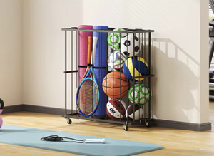 Large Capacity Three-Layer Adjustable Metal Storage <b>Cart</b> with Wheels Waterproof Modern Design for Living Room - Product Image 2