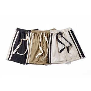 Alta calidad 94% poliéster 6% Spandex Faux Suede cintura elástica cordón rayas Casual Athleisure Bermudas para hombres - Product Image 2