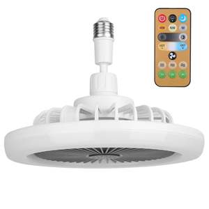Ventilateur de plafond LED E27 de 9,44 pouces avec éclairage, télécommande, variateur d'intensité, couleur et luminosité réglables, 3 vitesses de ventilation, minuterie - Product Image 5