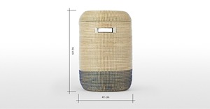 Panier à linge en jonc de mer bleu marine, fait main, panier de rangement, vente en gros, écologique, fabriqué au Vietnam - Product Image 3