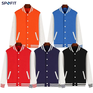 Custom <b>Lightweight</b> <b>Men's</b> Black White Varsity <b>Jacket</b> Casual Regular Fit Turn-down Collar Single Breasted Polyester - Product Image 5