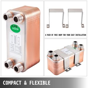 Scambiatore di calore a piastre brasate 30 piastre 3x7.5 pollici 316L 3/4 pollici MPT Nuovo B12 30 per raffreddamento birra e mosto idraulico - Product Image 6