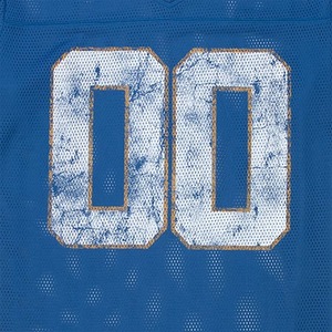 Maillot de football personnalisé pour homme en maille bleue avec numéros 00 en twill blanc, logo au dos, respirant, vêtements pour toutes les saisons - Product Image 3