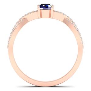 แหวนเงินแท้ 925 ดีไซน์คลาสสิค REYES ประดับพลอยไพลินสีน้ำเงิน หรูหรา ได้รับการรับรอง GRA พร้อมเพชรโมอิสซาไนต์ ของขวัญแต่งงาน เครื่องประดับชั้นดี - Product Image 4