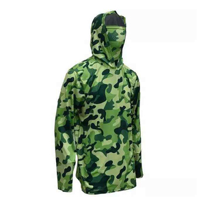 Sweat à capuche unisexe à manches longues avec protection intégrée pour le visage, anti-UV, séchage rapide, respirant, couleur unie, performance - Product Image 4