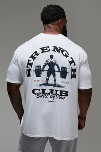 T-shirt homme à épaules tombantes, coupe ample, en coton épais, style vintage délavé, imprimé graphique, streetwear - Product Image 4