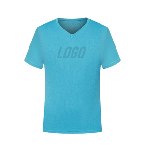 เสื้อยืดลำลองชายหญิง ผ้าฝ้าย 100% ทรงปกติ ดีไซน์เรียบ คอวี รับสกรีนโลโก้ สีตามสั่ง รับผลิตแบบ OEM/ODM - Product Image 6
