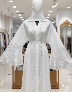 ชุดอาบายะห์แบบดั้งเดิมสีดำสวยงามสไตล์ดูไบ ปี 2026 สำหรับผู้หญิงมุสลิม ซาอุดิอาระเบีย สไตล์ตุรกี ผ้าโพลีเอสเตอร์ ระบายอากาศได้ดี เหมาะสำหรับวันอีด ความยาวถึงข้อเท้า - Product Image 2