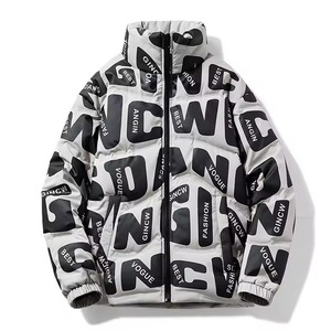 Custom Men's Hooded Puffer Jacket Streetwear Personalized <b>Winter</b> Coat Front Zipper Premium Insulated <b>Quilted</b> Outerwear - Product Image 2