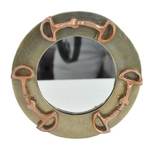 Decorative Round <b>Framed</b> <b>Mirror</b> <b>Silver</b> Horse Bit Design Wall <b>Mirror</b> Living Room Home Decoration Wall <b>Mirror</b> Luxury - Product Image 3
