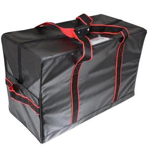 Grand sac de sport noir 600D avec garniture blanche et poches latérales pour le rangement des articles de sport - Product Image 5