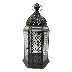 Best Selling Modern Looking Stainless Steel Candle <b>Lantern</b> In Shiny <b>Black</b> Finished <b>Lantern</b> Centerpiece For Home Decoration - Product Image 5