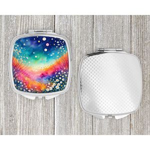 Colorido Gypsophila compacto viaje maquillaje espejo plegable diseño de mano regalo para mujeres y niñas - Product Image 4