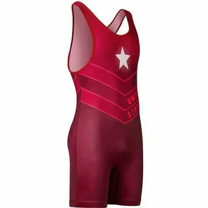 High Quality OEM Compression Fitness Comfortable Bodybuilding Wholesale Spandex / Polyester Breathable Workout Wrestling Singlet - Product Image 1