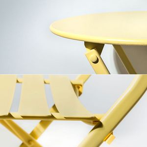 3-Piece Yellow Patio Bistro Set Includes <b>Foldable</b> Round <b>Table</b> <b>and</b> <b>Chairs</b> for Outdoor Entertaining - Product Image 3