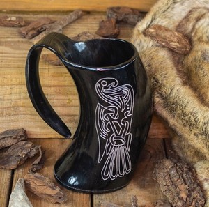 MN EXPORTS Tasse en corne de vache faite à la main - Passe au lave-vaisselle, écologique, légère, design moderne et luxueux, pour bière, vin, mariage, voyage - Product Image 1
