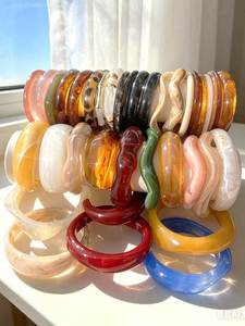 Luxury Handmade Resin Jewelry Bangle Perfect <b>Gift</b> for Wife <b>Sister</b> Mother Friend Handmade Resin Bangle Bracelet with Premium - Product Image 6