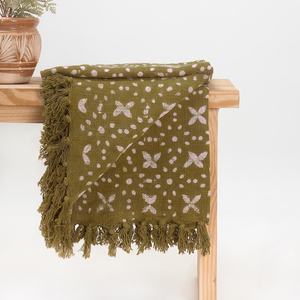 Verde hecho a mano bloque impreso Floral impreso sofá ropa de cama suave y transpirable Material - Product Image 5