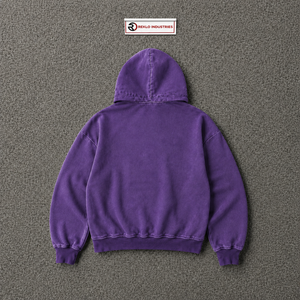 Sweat à capuche zippé violet délavé, style vintage, coupe oversize streetwear, effet délavé à l'acide, fermeture éclair intégrale, coupe décontractée et régulière - Product Image 6