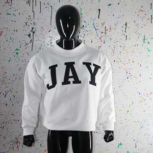 Sudadera JAY WHITE con cuello alto 100% NEGRO, sudadera con cuello ancho y bordado aplicado, CLUSH SPORTS - Product Image 3