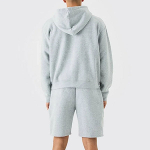 Custom Trending 2026 <b>Zip</b> <b>Up</b> Hoodie and Shorts Set 100% Cotton Fleece Sweatsuit Women Men Unisex Summer Jogging Wear Outfit - Product Image 2