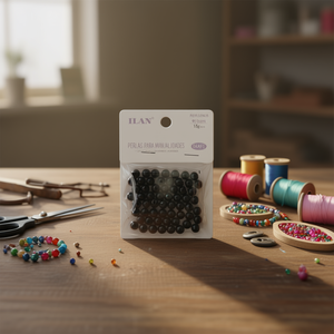 Perles artisanales Ilan 8mm noires 15g pour travaux manuels - Product Image 2
