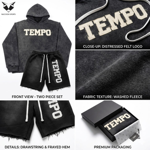 Men Hoodie Shorts <b>Set</b> Cotton Fleece Tracksuit Casual Sportswear Gym Training Autumn Outfit Custom Logo - Product Image 6