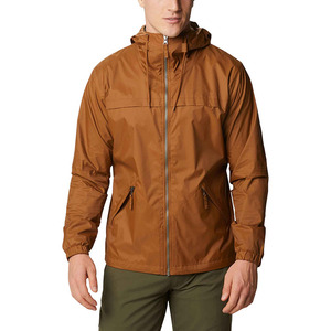 <b>Men's</b> Hooded Windproof Casual <b>Jacket</b> Solid Color Polyester Zipper Front Autumn Outdoor Wear - Product Image 2