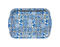 Plateau de service rectangulaire moderne fait main, grande taille, nouvelle arrivée, en acier inoxydable laqué émaillé, décoratif abstrait en métal