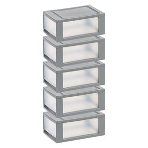 6 Qt Plastic Storage <b>Drawers</b> <b>Under</b> <b>Bed</b> Bins Stackable Modular 5-Pack - Product Image 1