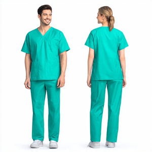 <b>Scrubs</b> Suits V Neck Hospital Uniform Medical <b>Scrub</b> Sets Nursing Uniform Knitted 100% Cotton Breathable Comfortable Unisex - Product Image 3