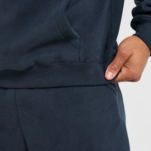 Sudadera con Capucha Azul Marino para Hombre, Poliéster/Algodón, Felpa, Corte Holgado, Color Sólido, Diseño con Bolsillos, Transpirable, 360g, Ropa de Otoño - Product Image 4