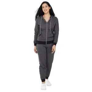 Modern Women Winter <b>Fleece</b> <b>Jogger</b> Set Hooded Long Sleeve Top Two Piece Matching Pants Casual Loungewear Activewear Outfit - Product Image 1