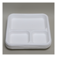 Assiette jetable en bagasse robuste, la plus vendue, écologique, compostable, compatible micro-ondes, couleur blanche, pour service alimentaire