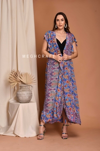 Trendy Silk Wrap <b>Kimono</b> Dress for <b>Women</b> Comfortable Eco friendly Beachwear & Everyday Casual Wear Bohemian <b>Women's</b> Dress - Product Image 3