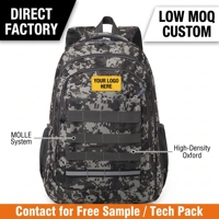 Sac à dos tactique Molle Oxford souple avec courbe physiologique dorsale, sac d'hydratation étanche 20-35L pour sports de plein air