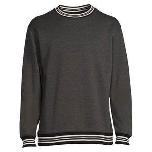 เสื้อสเวตเชิ้ตคอกลมทรงปกติสำหรับผู้ชาย ผ้าถัก สีพื้น สวมใส่สบายๆ สำหรับฤดูใบไม้ร่วง สีดำ ผ้าฝ้ายเฟรนช์เทอร์รี่ - Product Image 1