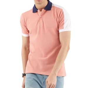 เสื้อเชิ้ตผู้ชายทรงปกติ คอสูง แขนสั้น สีพื้น แต่งขอบตัดกัน สไตล์ลำลอง ผ้าฝ้าย 100% ผ้าปิเก้ถัก - Product Image 1