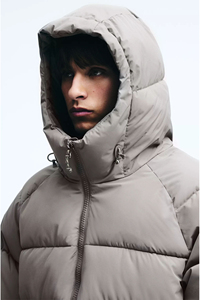 Chaqueta de burbujas personalizada con logotipo, cálida para invierno, con cierre de cremallera en el cuello, para hombre, en venta en línea. - Product Image 4