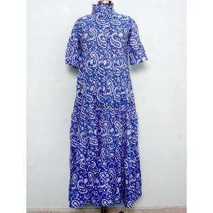 Robe longue à manches longues pour femme, en coton 100% respirant, imprimée, décontractée et de soirée, idéale pour le printemps et l'été – Vente en gros - Product Image 1