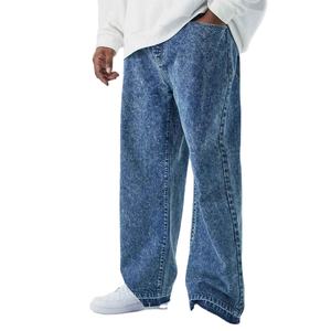 กางเกงยีนส์เอวกลางทรงหลวมแบบสั่งทำพิเศษ ให้ความรู้สึกแน่นหนา นุ่มสบาย เหมาะกับวัฒนธรรมสตรีทแวร์ยุคใหม่ - Product Image 1