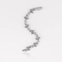 Gelang Rantai Perak Geometris Kristen Mewah dengan Batu Moissanite Kubik dan Gesper Bunga, Perhiasan untuk Wanita, Hadiah Pesta