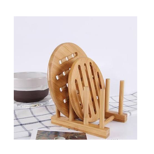 Égouttoir à assiettes en bois moderne pour comptoir de cuisine, tapis de séchage pour assiettes en pierre, égouttoir à assiettes en bois durable - Product Image 3